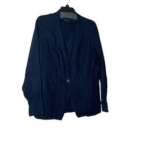 GAP Dark Blue linen Women's Blazer. Size 12
